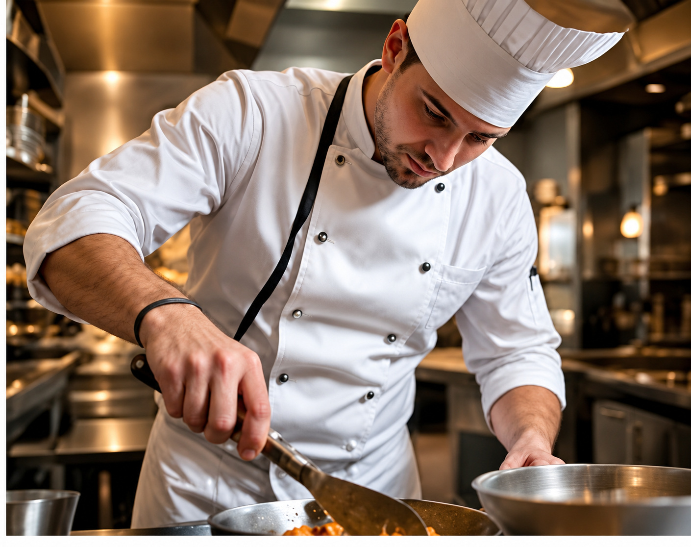 Chef working in a professional kitchen